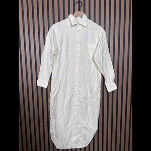 Buck Mason Shirt Dress Medium / Large Womens Ivory Long Sleeve Button Midi